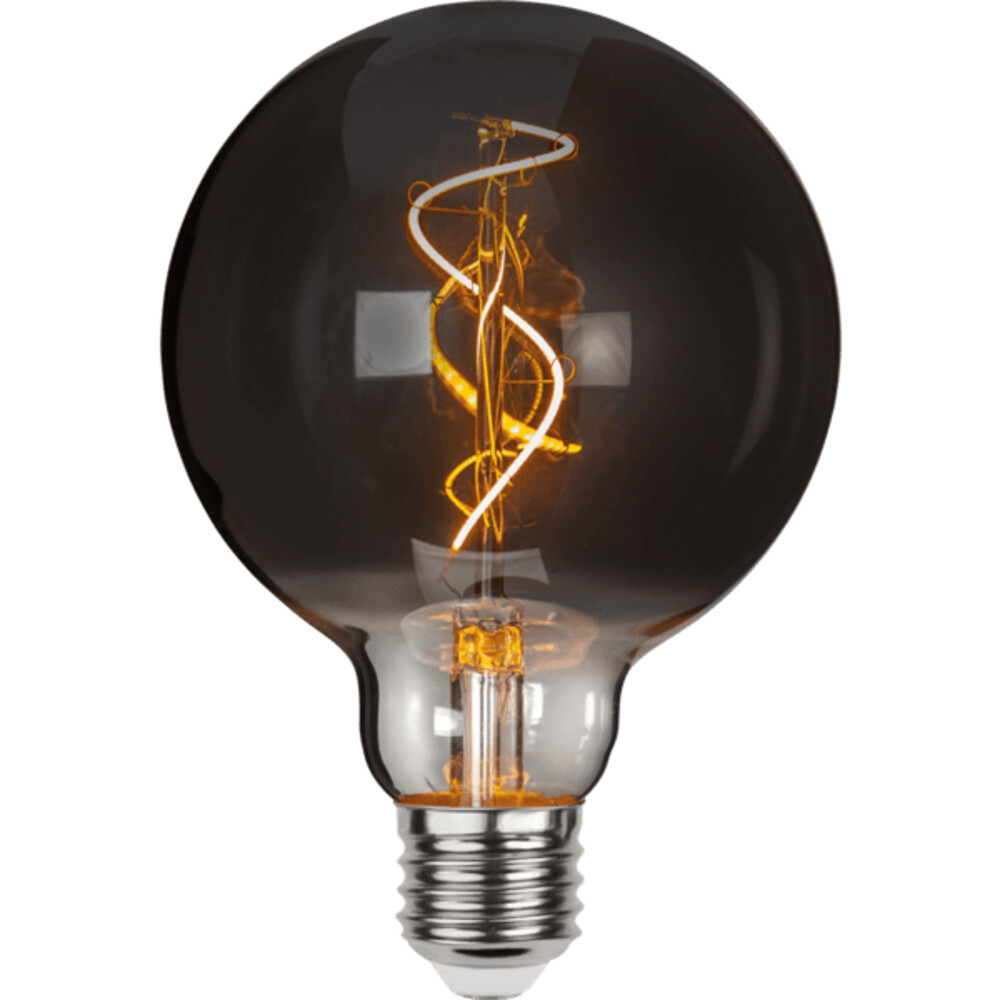 Hochwertiges LED-Leuchtmittel von Star Trading in rauchglas Optik mit Edison-Style Ausleuchtung