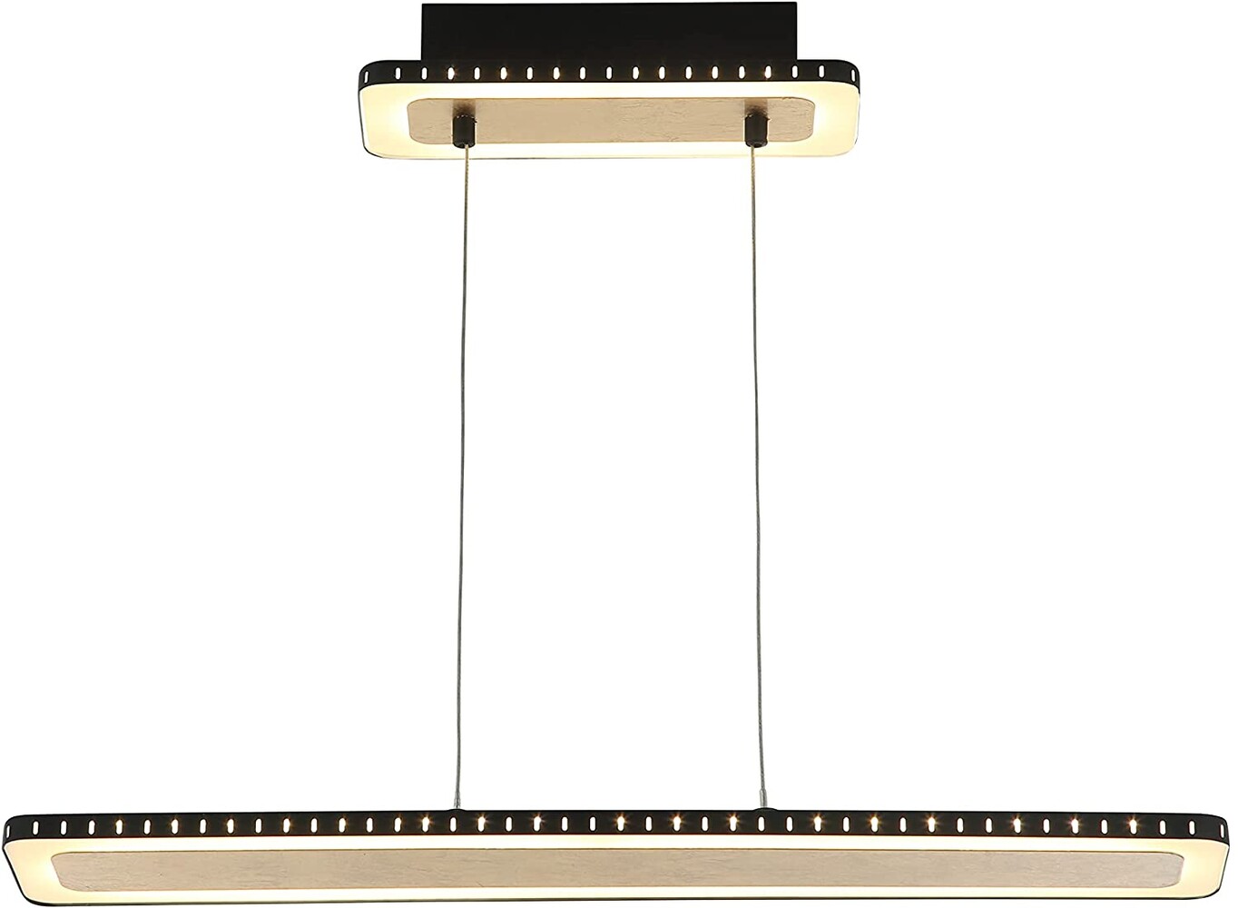 Elegante goldene Pendelleuchte von ECO-LIGHT mit schwarzem Rand und integriertem 3-Stufendimmer