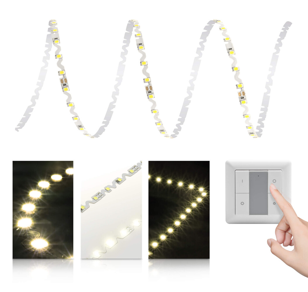 Premium LED-Streifen in warmweißer Lichtfarbe von LED Universum