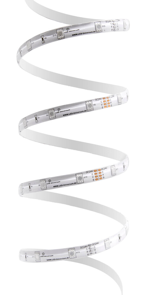 Premium LED Streifen mit glänzenden, bunten Lichtern und Wasserschutz von LED Universum