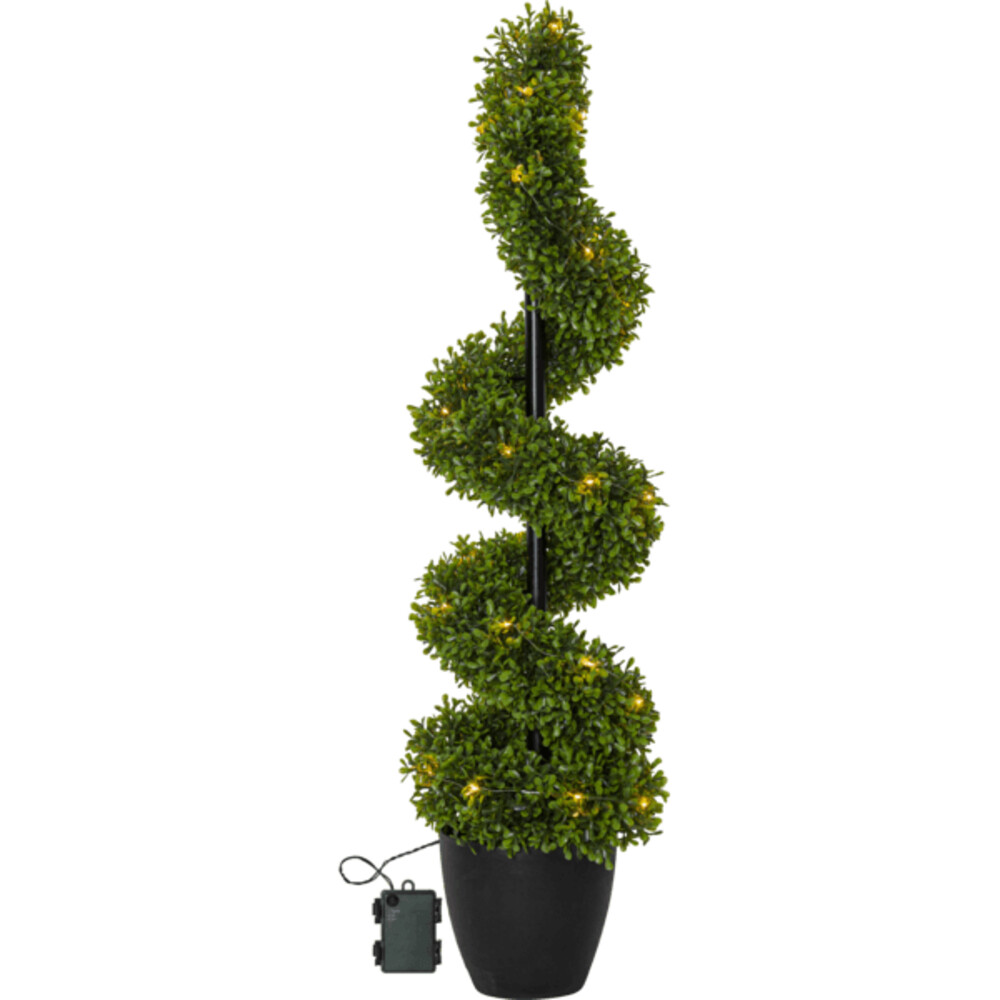 Herrlicher LED-Buchsbaum in Spirale Form von Star Trading mit Timer und Batterie