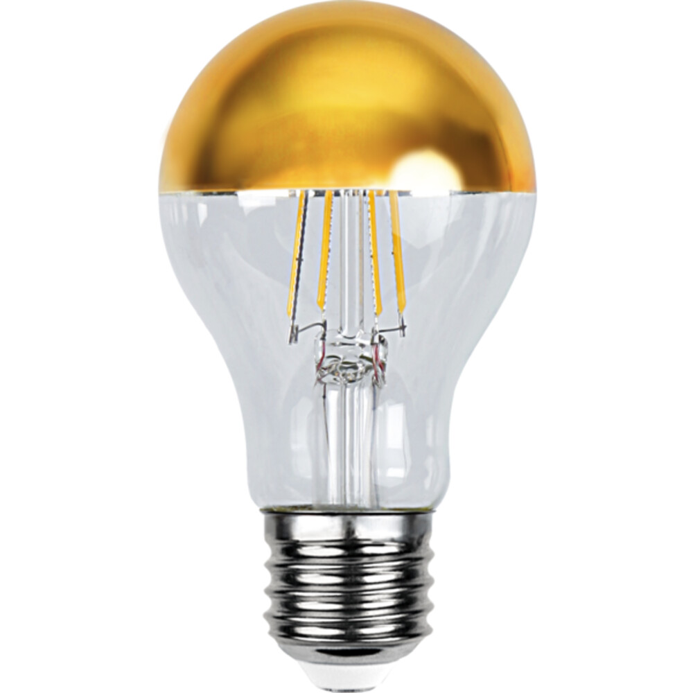 Dies ist ein edles und energieeffizientes Filament Leuchtmittel von Star Trading mit Goldkopf und 350 Lumen Helligkeit