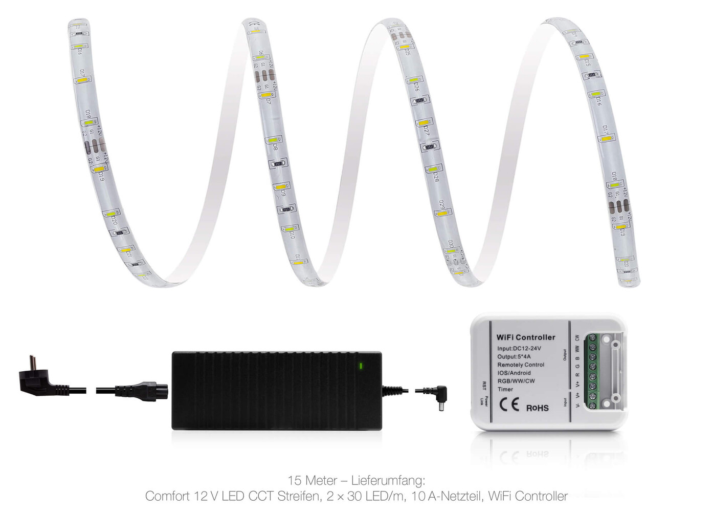 Faszinierender LED Streifen von LED Universum mit hervorragender Lichtqualität und intuitiver WLAN-Steuerung