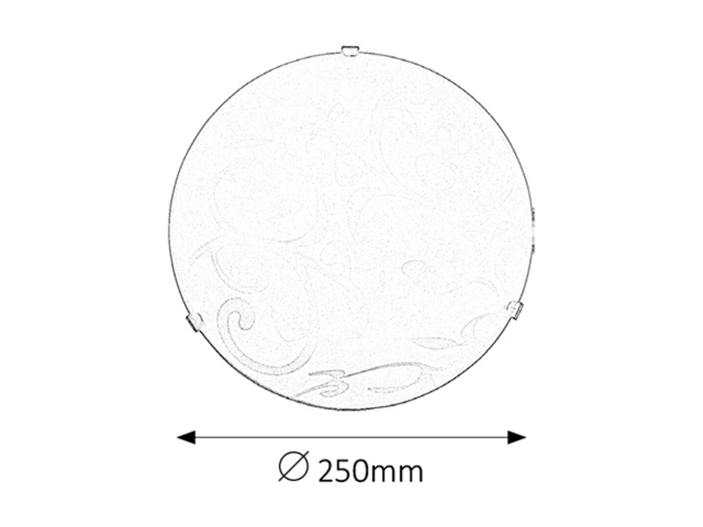 Deckenleuchte 1 Spot Scroll 1845, E27, Metall-Kunststoff, weiß, rund, Standard, ø250mm