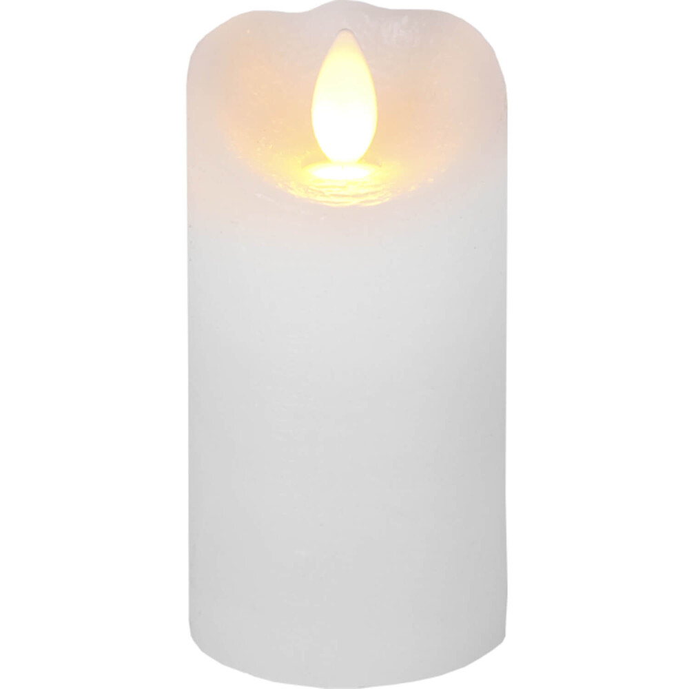 Prächtige weiße LED-Kerze mit flackernder Flamme von Star Trading