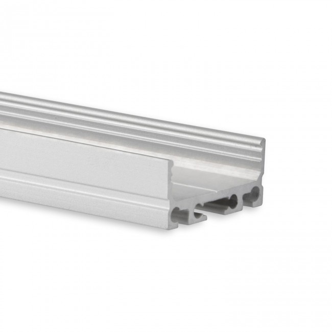 LED Leiste Basic - Comfort 12V LED Streifen IP65 kaltweiß 60 LED/m 3528 - 1m Aufbau breit 25mm - silber