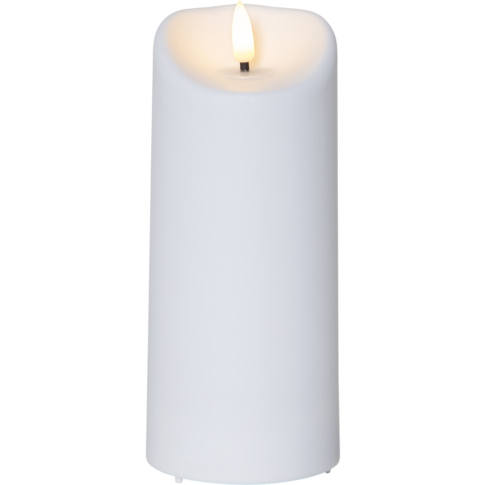 Weiße LED Kerze mit flackernder Flamme aus Kunststoff von Star Trading