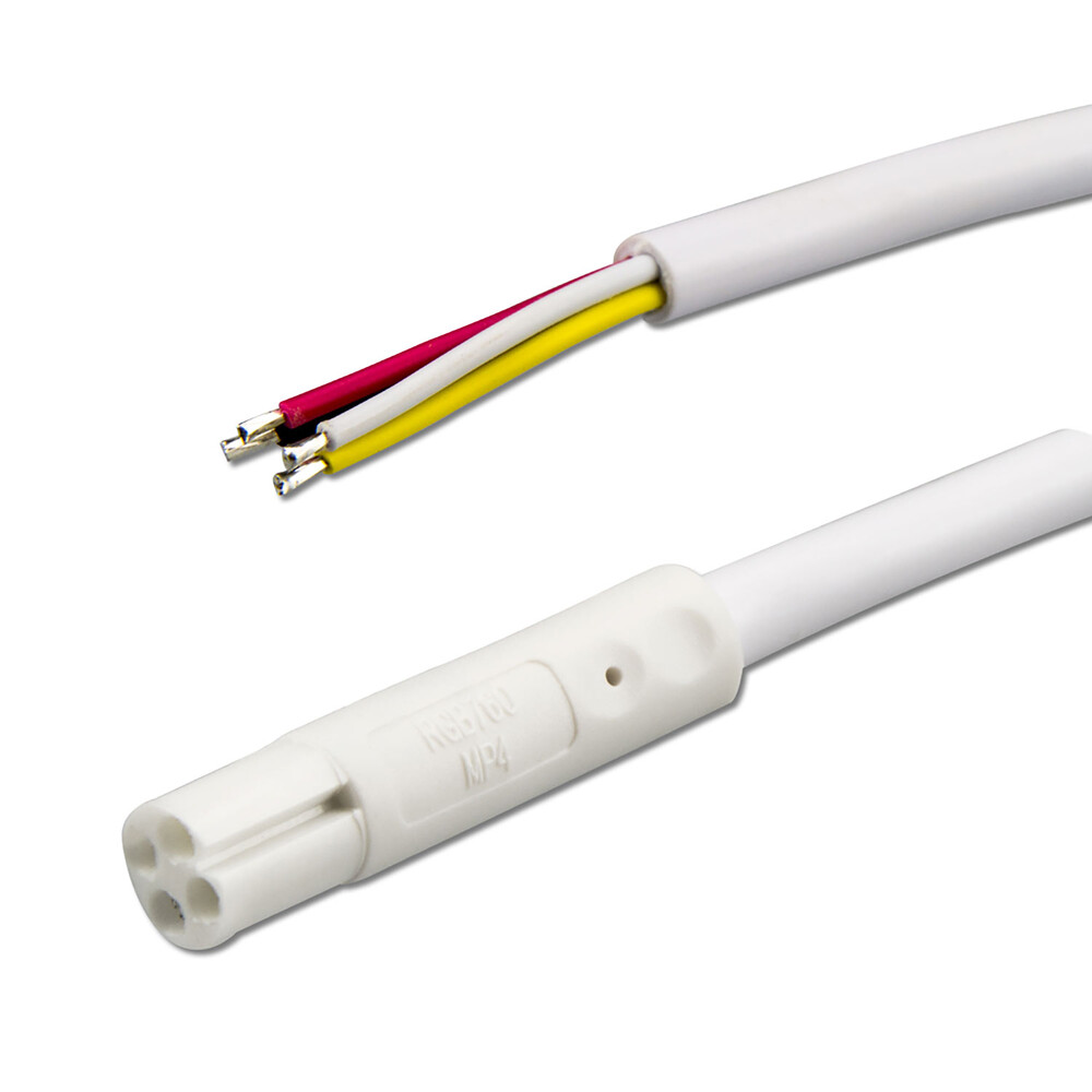 Weißes Isoled Mini Plug RGB Anschlusskabel, 1m lang, 4-polig, sicher mit IP54 Rating