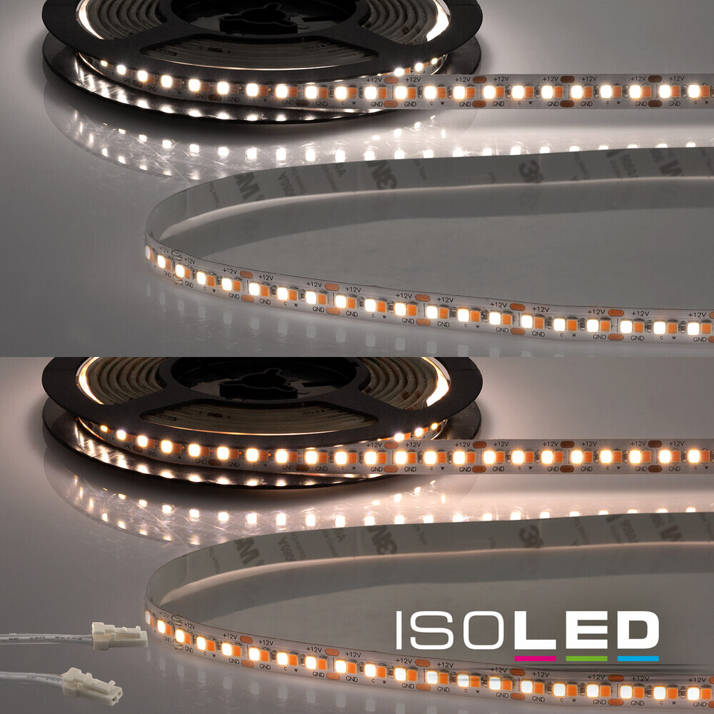 Hochwertiger LED Streifen der Marke Isoled in Weißdynamik, 240 LED pro Meter