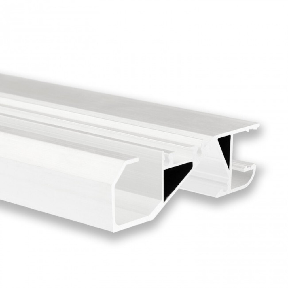 Elegant weißes GALAXY profiles LED Profil, perfekt zur Beleuchtung von Sockelleisten
