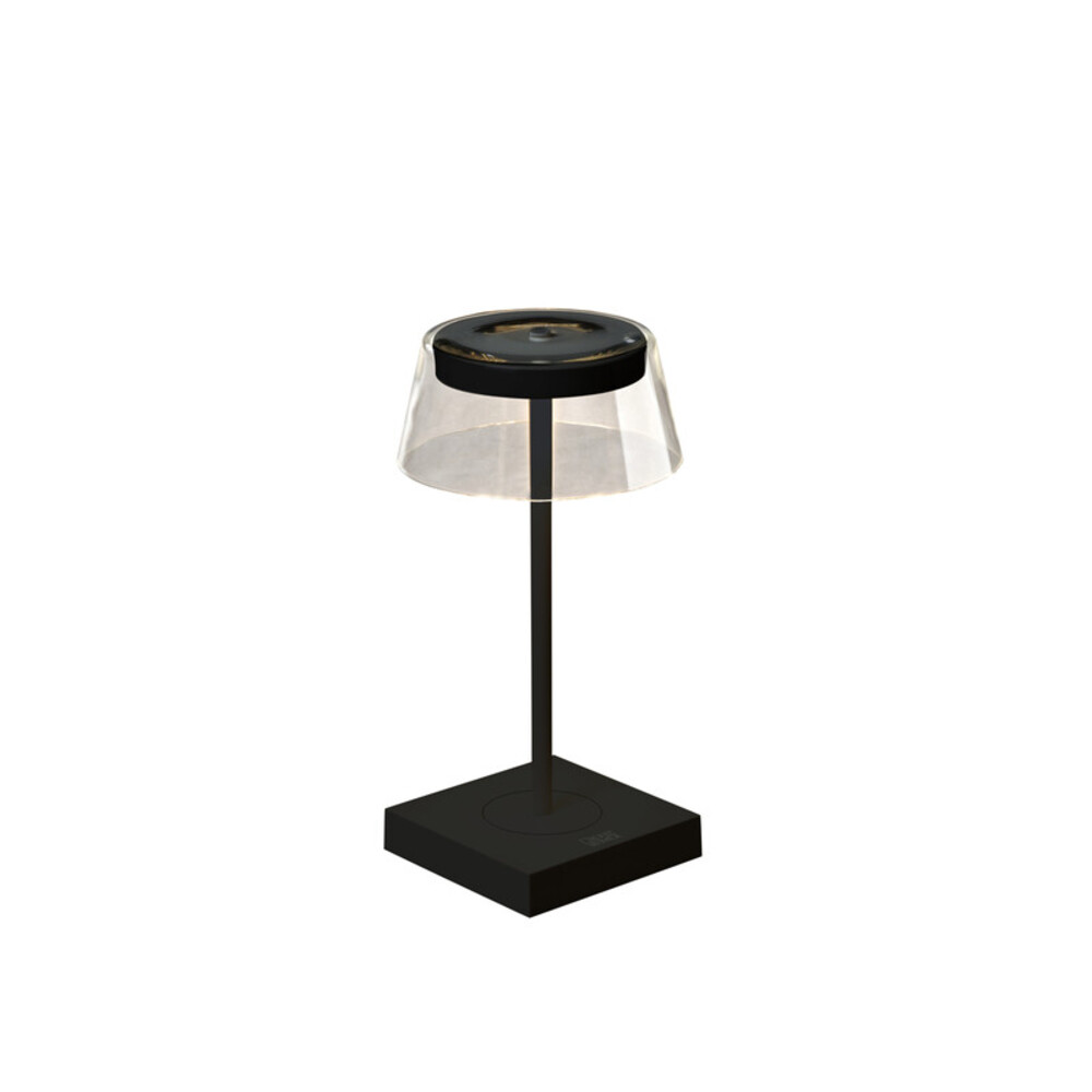 Stilvolle schwarz Tischleuchte von Konstsmide mit zuschaltbarer Farbtemperatur und dimmbarer Funktion