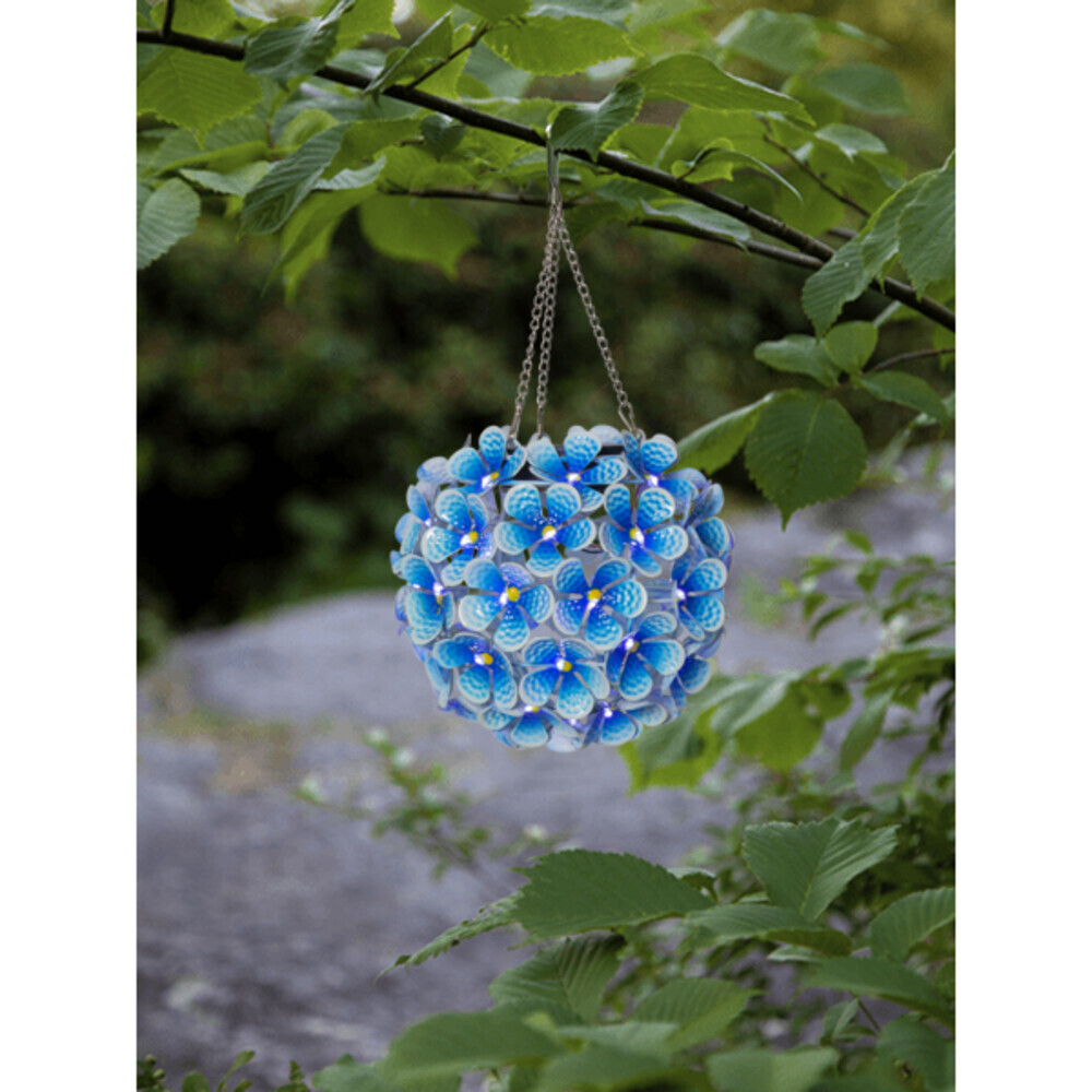 Dekorative blau LED Solardeko Hortensia von Star Trading