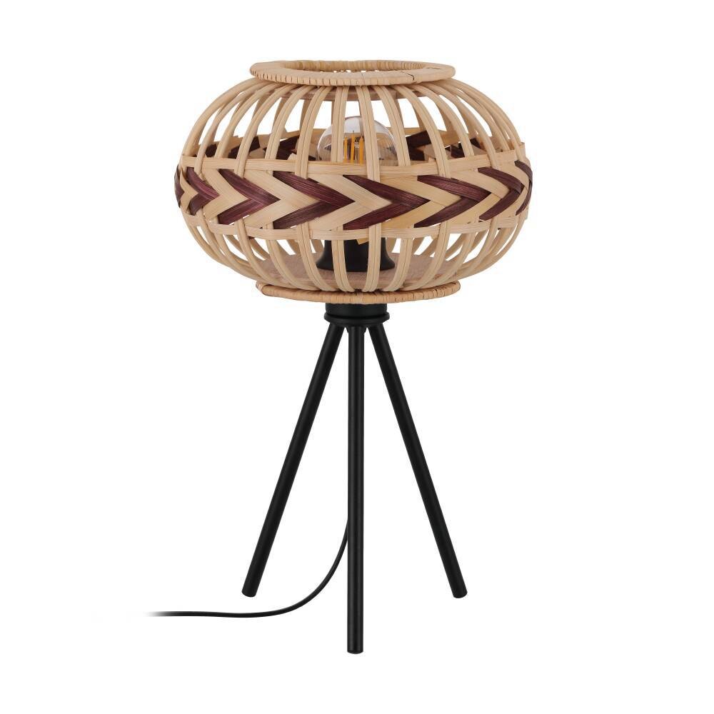 Eine naturbelassene Holz Tischleuchte von EGLO im DONDARRION Design, exklusiv ohne Leuchtmittel