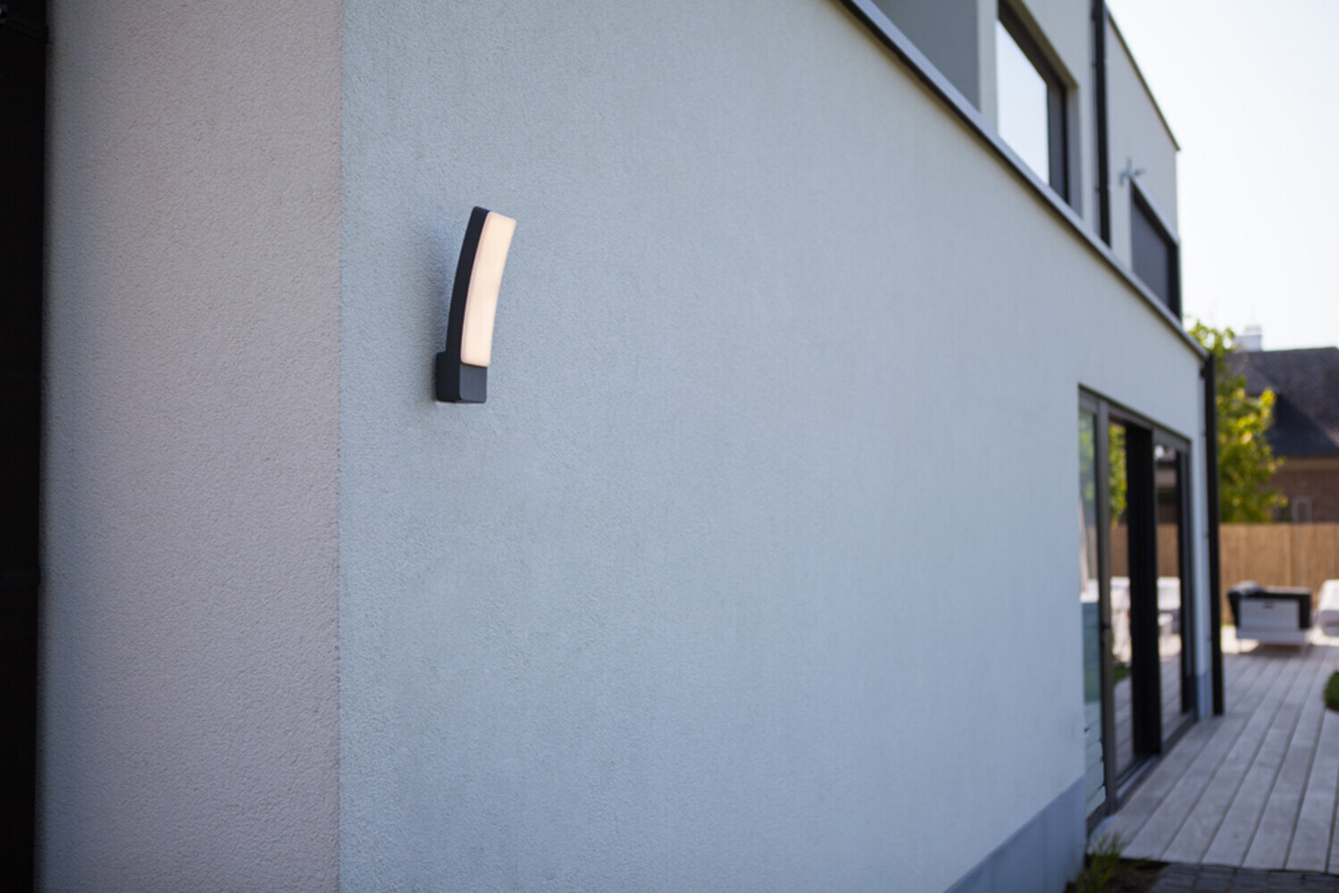 Moderne ECO-LIGHT Außenwandleuchte im anthrazitfarbenen Aluminiumguss