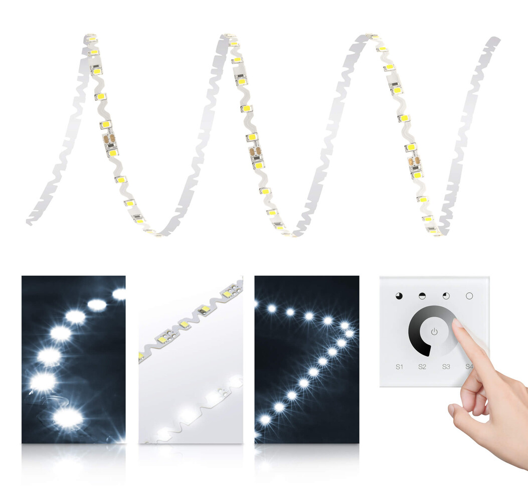 Hochwertiger LED Streifen in kaltweiß von LED Universum, perfekt für Smart Home Beleuchtung