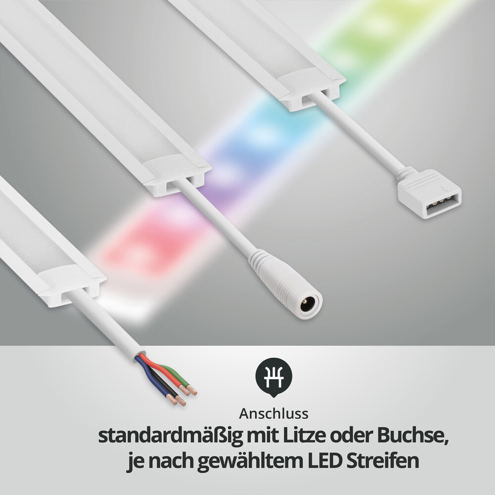 Stilvolle LED Leiste von LED Universum in kühlem Weißton, IP65-zertifiziert, für einen schmalen Einbauraum