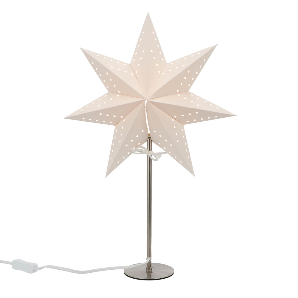 Elegante Stehlampe von Star Trading mit cremefarbener Farbgestaltung und E14-Fassung
