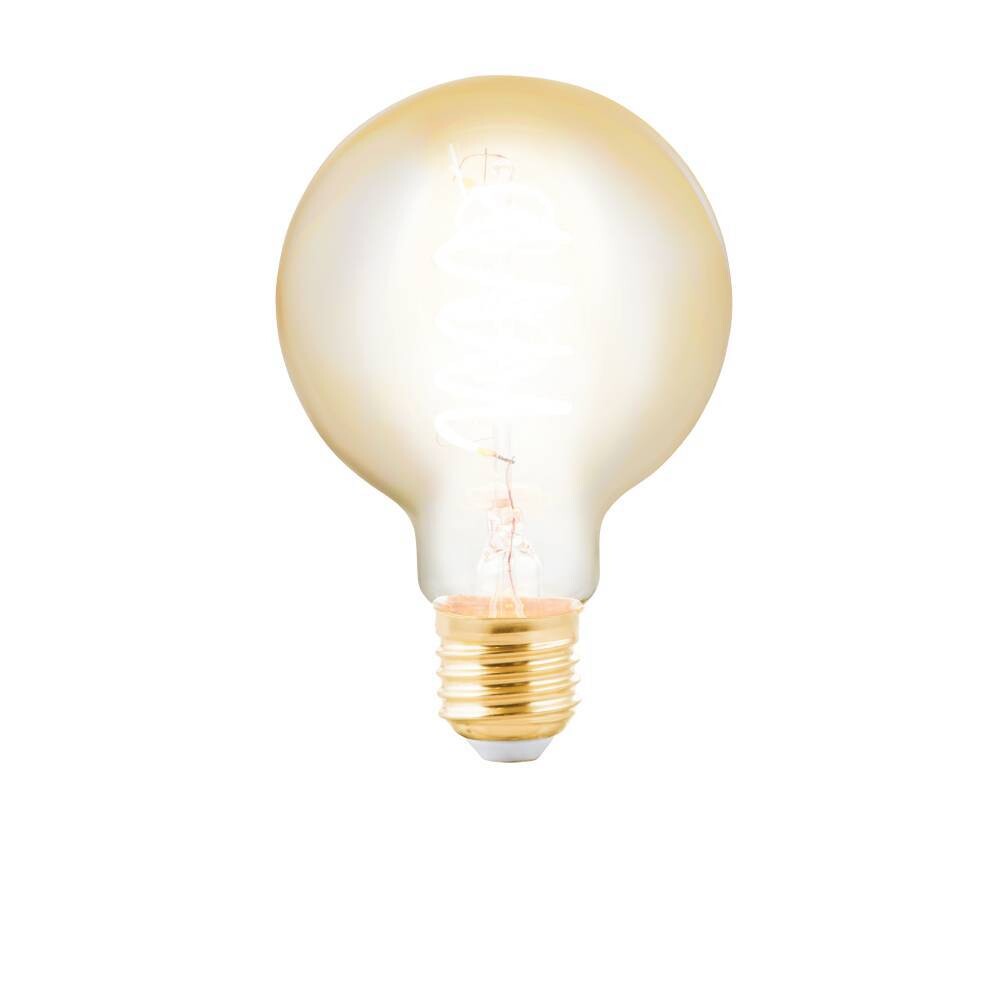 Leuchtstarkes EGLO LED Leuchtmittel mit E27 Fassung und amberfarbenem Glas