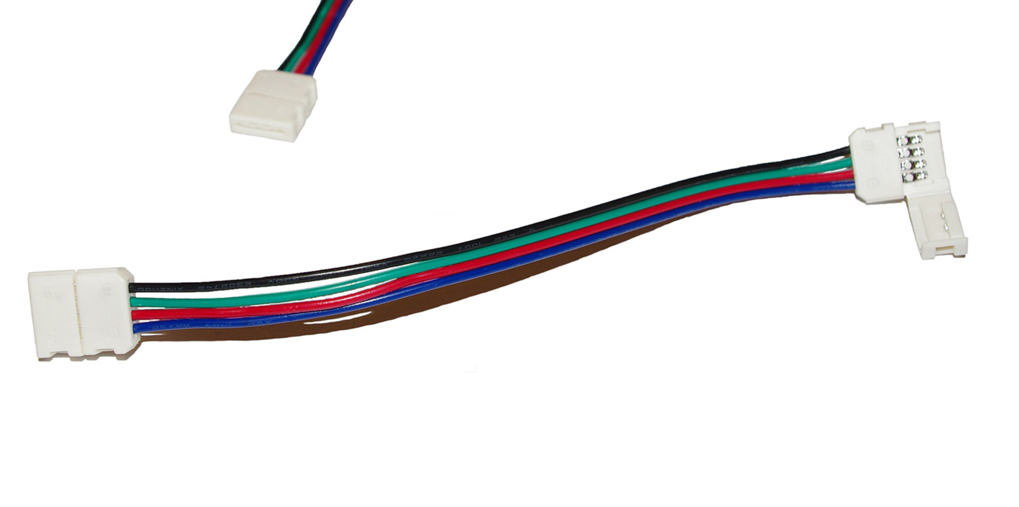 LED Universum LED Streifen Kabel 3er Set 15cm 4 pol mit Klippbefestigung Schnellverbinder für RGB LED Streifen