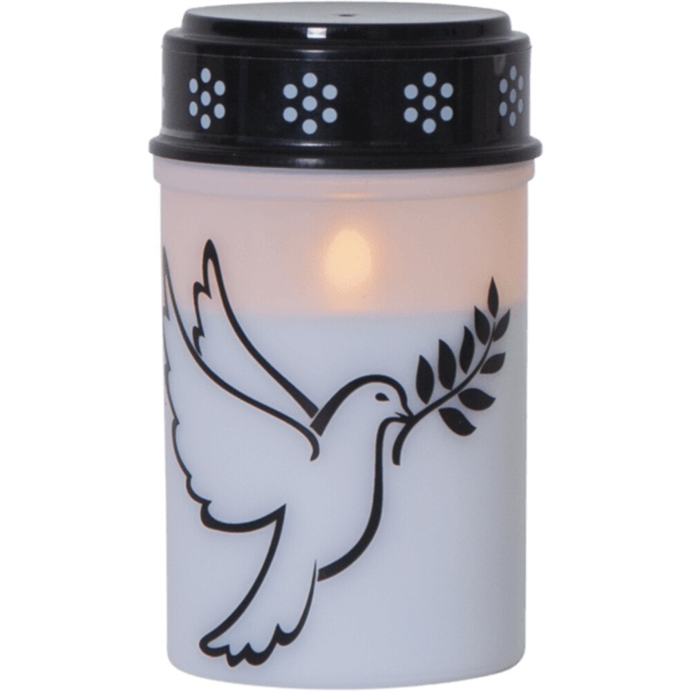 Star Trading 063-78-1 LED-Grablicht "Dove", weiß/Taubenmotiv, Kunststoff, ca. 7,5x12,5 cm, Timer, Batterie, outdoor #1