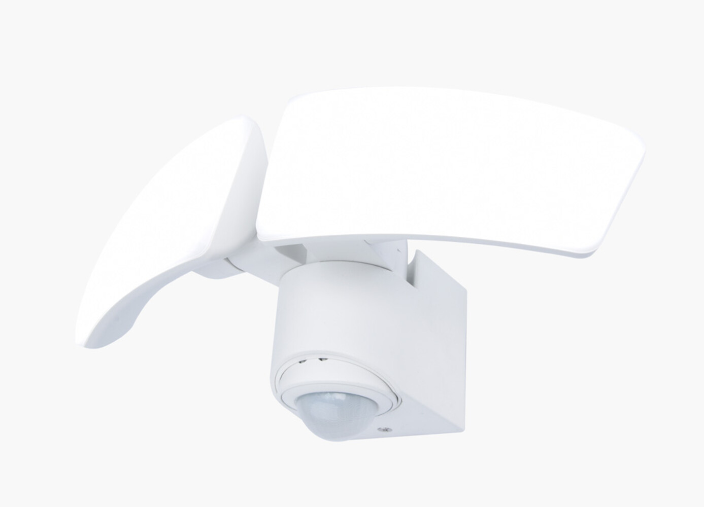 Elegante weiße ECO-LIGHT Aussenwandleuchte ARTICA mit energieeffizienter LED Technologie und integriertem PIR Bewegungssensor