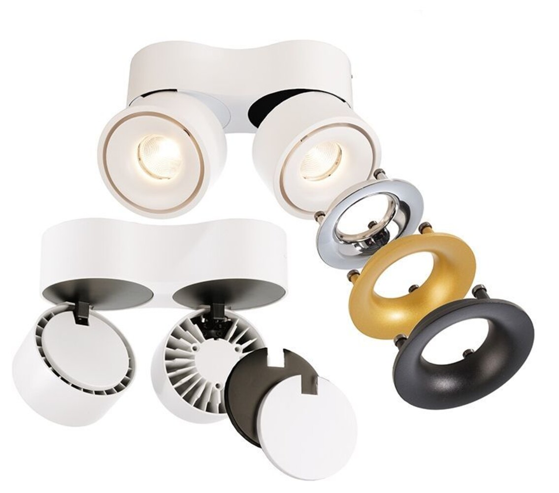 Hochwertiges Zubehör von Deko-Light, illustriert durch einen Reflektor Ring in Weiß für die Serie Uni II Mini
