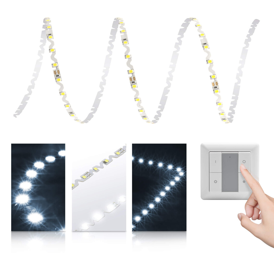 Ausgezeichneter, kaltweißer LED-Streifen von LED Universum mit 72 LED pro Meter und Smart Home Set