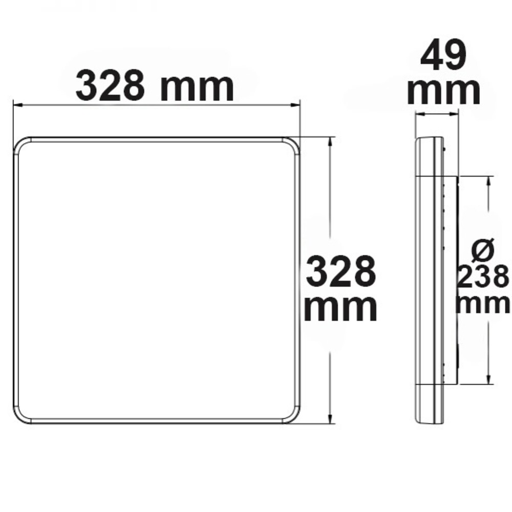 hochwertiger weißer quadratischer Deckenstrahler von Isoled mit modernem ColorSwitch-System