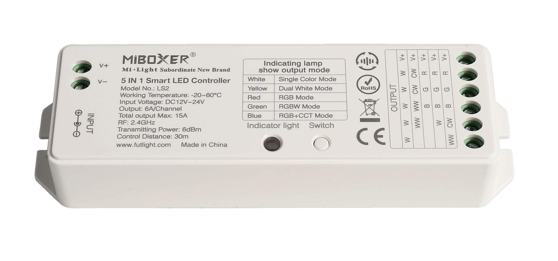 Hochwertiger Controller von Deko-Light, spannungskonstant und dimmbar mit RGB CCT, steuerbar via Funkfernbedienung für 12 und 24V DC
