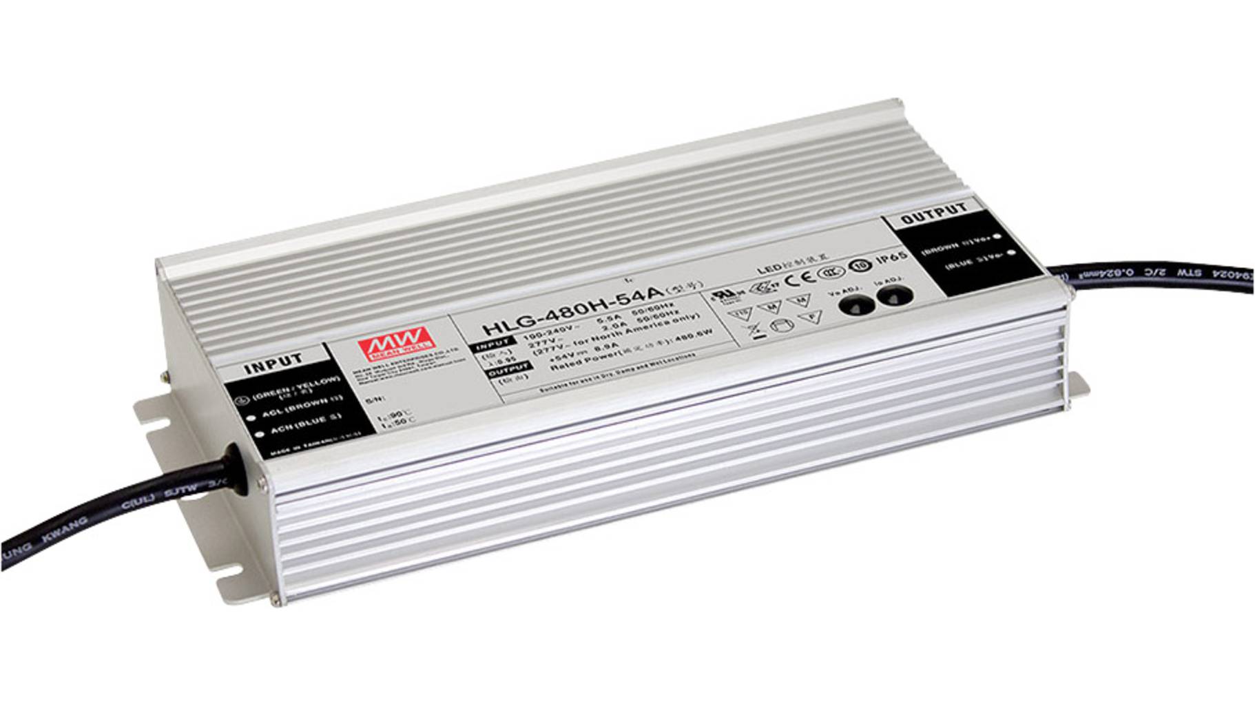 HLG-480H-24B - AC/DC LED-Schaltnetzteil, Metallgehäuse - IP67 480W 24V/20A CV+CC