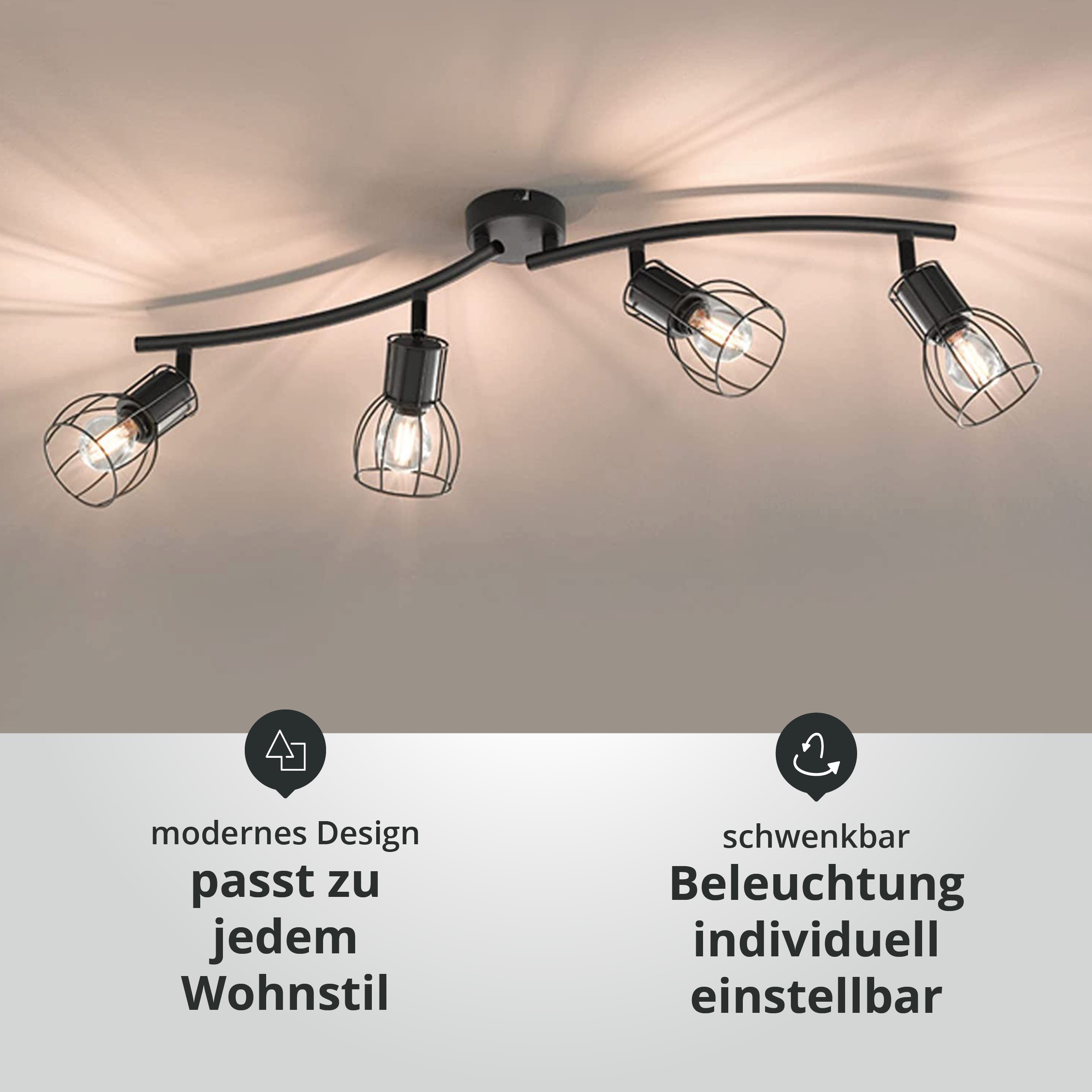 Fischer & Honsel GmbH 20797 Deckenleuchte Kafes 4x E14 max. 25,0 W exkl.Leuchtmittel