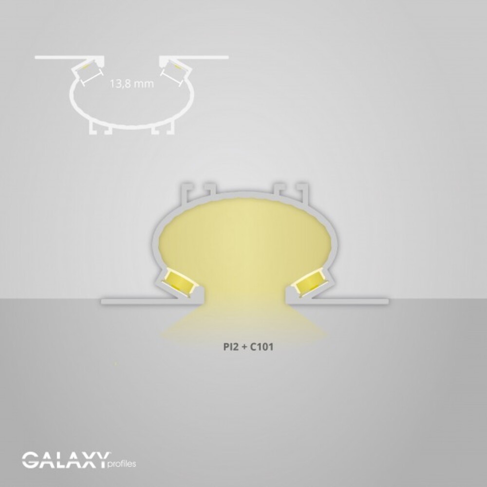 Modernes LED Profil von GALAXY profiles in schimmerndem Silber