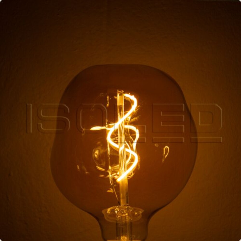 Dekorative ultrawarme Isoled Vintage Line LED Dekoleuchte mit amberfarbenem Glas und dimmbarer Funktion