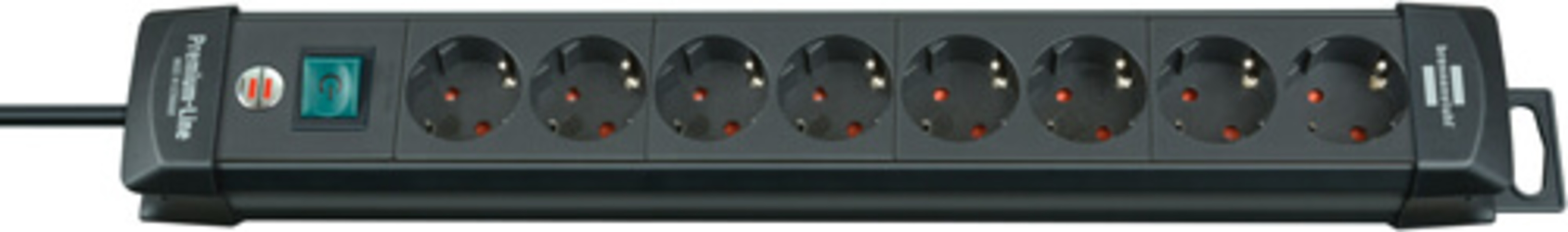 Hochwertige schwarze Brennenstuhl Steckdosenleiste 8-fach 3m H05VV-F 3G1.5 von LED Universum