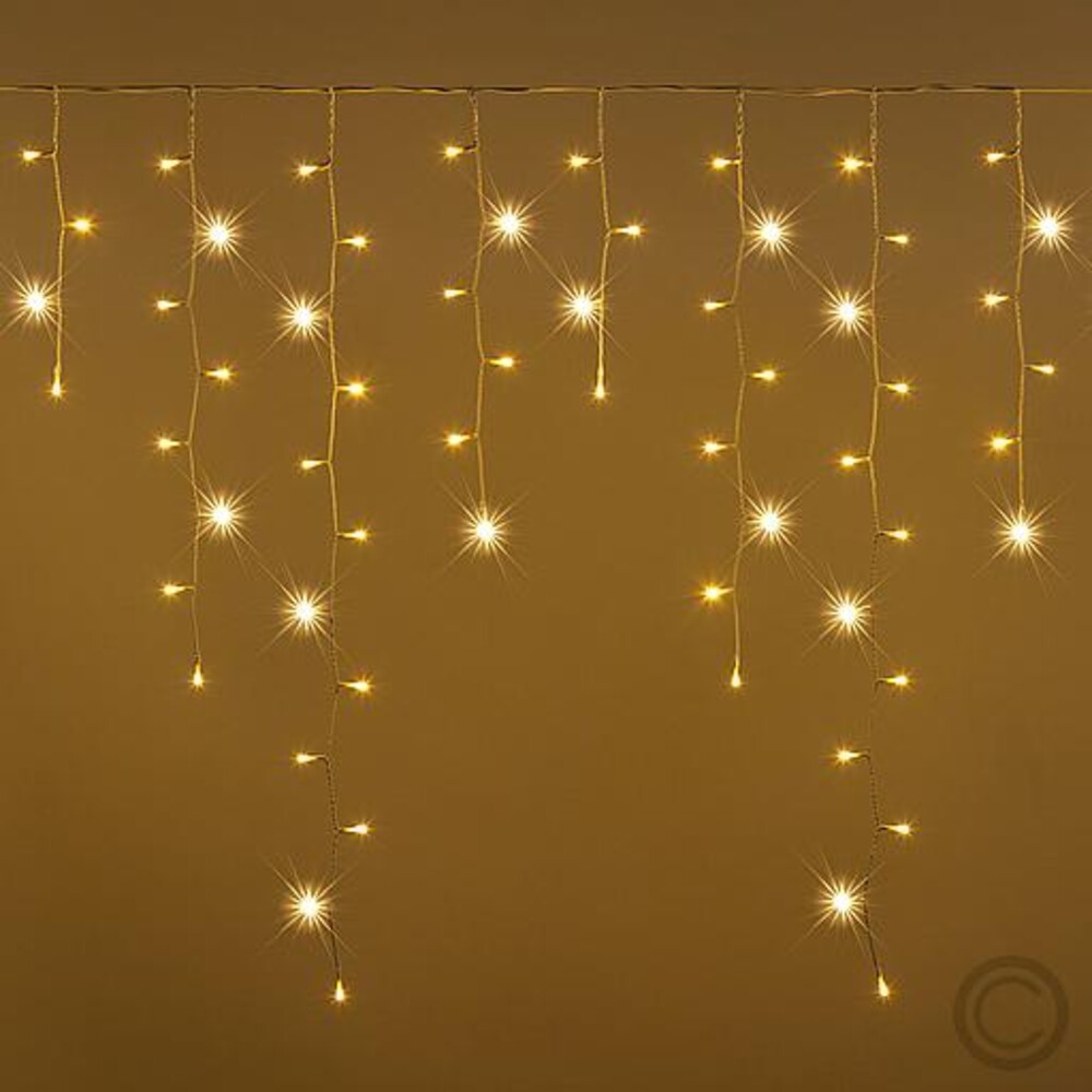 Strahlender Lotti Eisregen Lichtervorhang mit 270 warmweißen LEDs