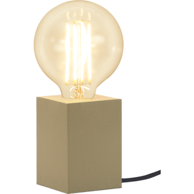 Holz-Leuchte "Lys", mit E27 Fassung, mit Schalter, gold