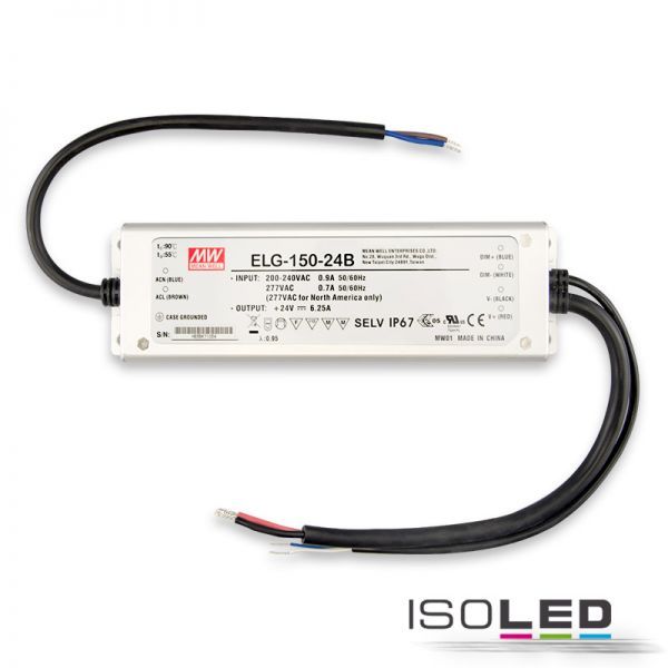 112713 LED Trafo MW ELG-150-24B 24V/DC, 0-150W, 1-10V (60-150W) dimmbar, IP67, SELV