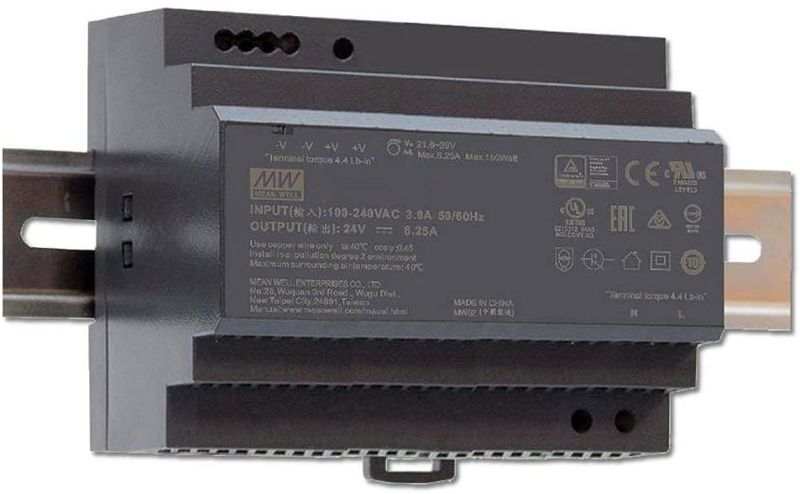 114352 LED Hutschienen-Trafo MW HDR-150-24, 21.6~29V/DC, 0-150W