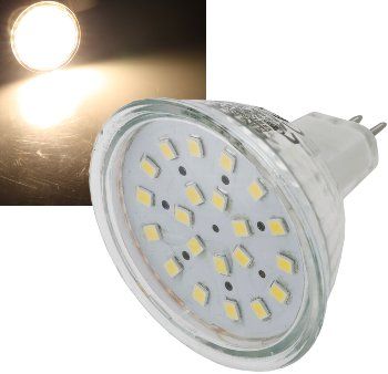 LED Strahler MR16 "H40 SMD", 120°, 3000k, 280lm, 12V/3W, warmweiß