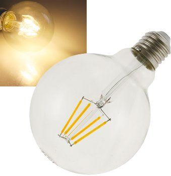 LED Globelampe 95mm E27 "Filament G95", 3000k, 470lm, 230V/4W, warmweiß