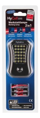 HyCell LED Werkstattlampe 2in1 mit Haken & Magnet, 45 Lumen, inkl AAA Batterien
